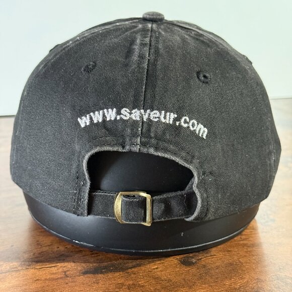 Saveur Food Magazine Logo Hat Baseball Cap Adjustable Strap-Back Black - Picture 3 of 4